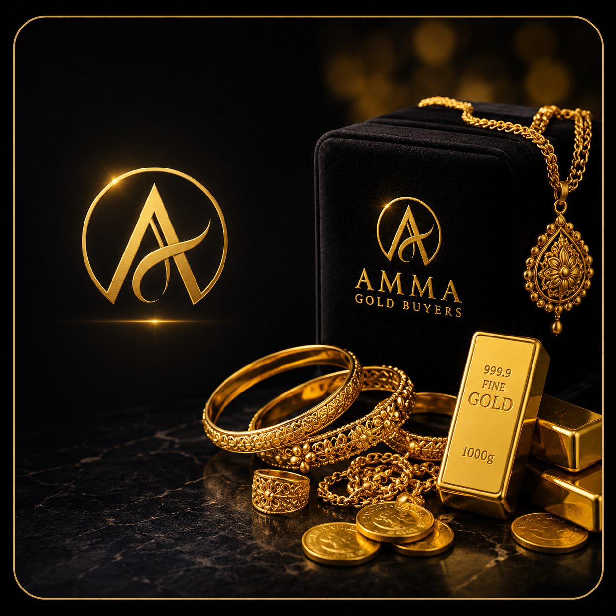Gold jewellery and gold bars being evaluated